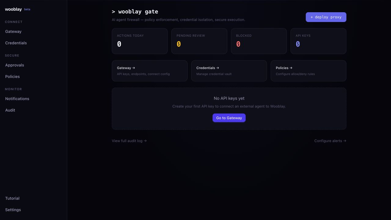 Agent Firewall command center product capture