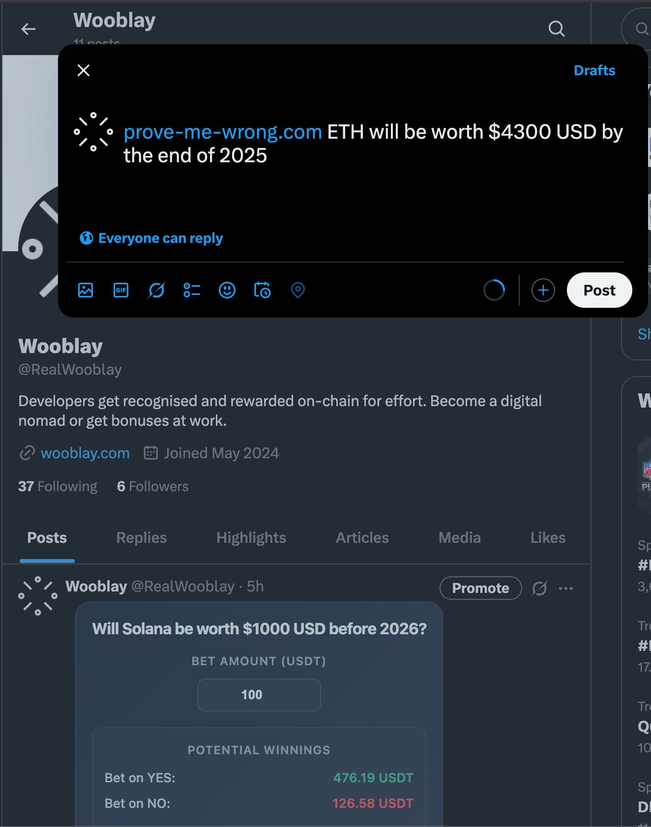 Creating a Prove Me Wrong claim from an X post